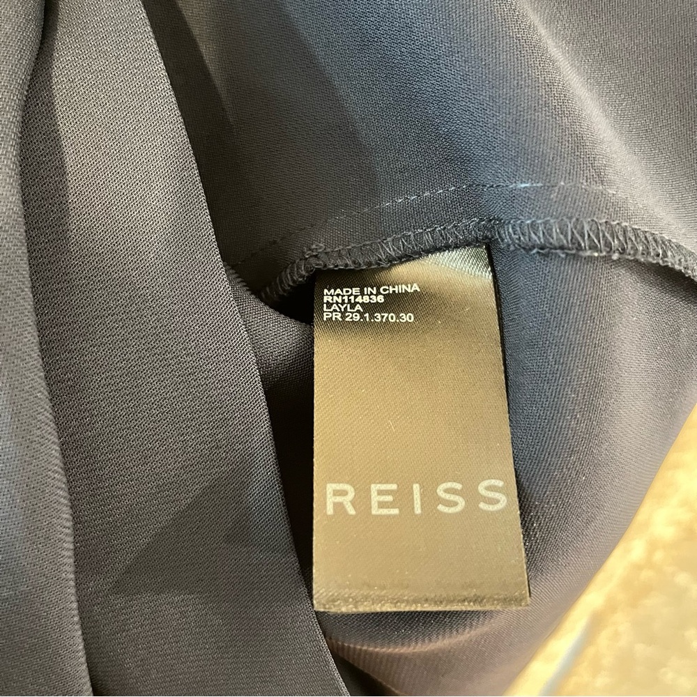 NEW NWOT REISS LAYLA SLEEVELESS GATHERED WAIST SHEATH BODYCON MIDI DRESS Navy 4 - Picture 11 of 12